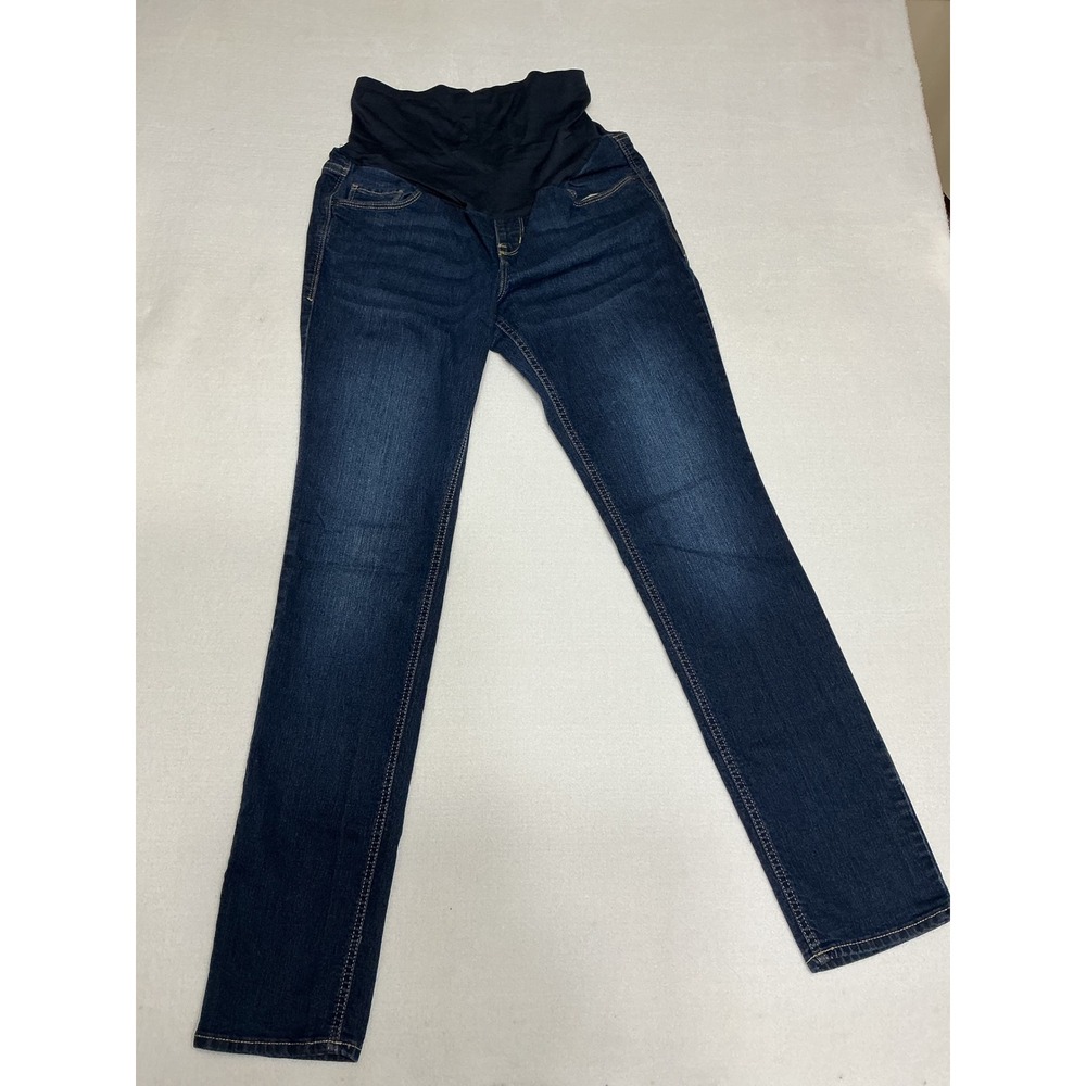 Old Navy Maternity Skinny Jeans Womens 10 Regular Full Panel Dark Wash Blue